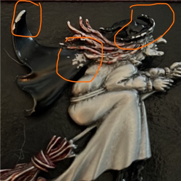 Vintage Brooch - Witch on Broom Pin Art by Spoontiques - pewter, rare. - Picture 6 of 6